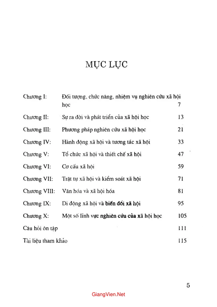 Trang 1 - Ảnh minh họa nội dung sách Giáo trình Xã hội học đại cương