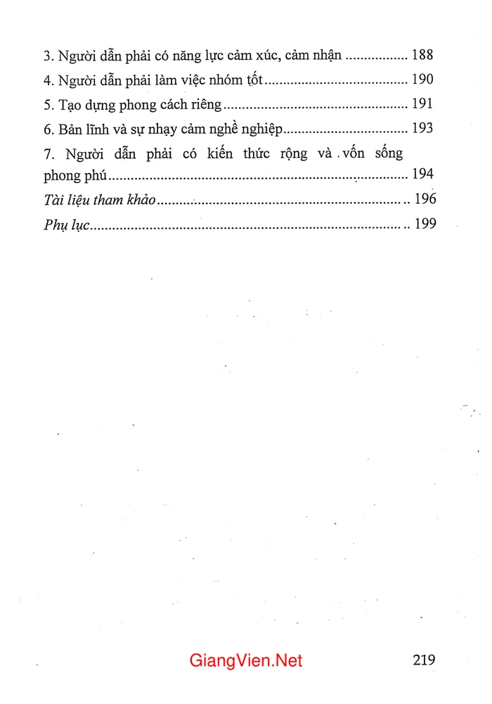 Mục lục chi tiết trang 2 sách Dẫn chương trình phát thanh, truyền hình