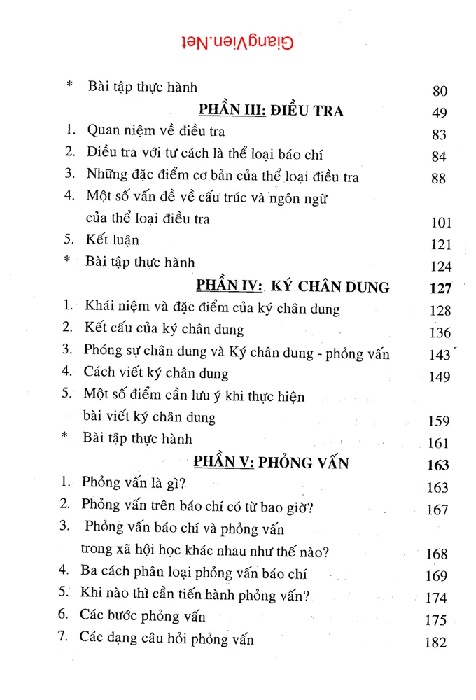 Trang 2 - Ảnh minh họa nội dung sách Thể loại báo chí