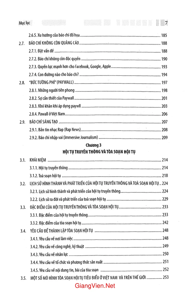 Mục lục chi tiết trang 2 sách Báo chí và truyền thông đa phương tiện