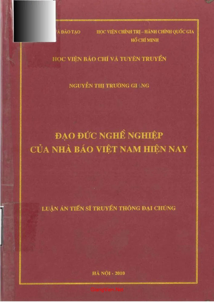 Ảnh bìa của Đạo đức nghề nghiệp của nhà báo Việt Nam hiện nay