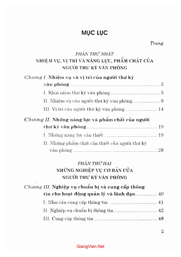 Trang 1 - Ảnh minh họa nội dung sách Nghiệp vụ Thư ký văn phòng