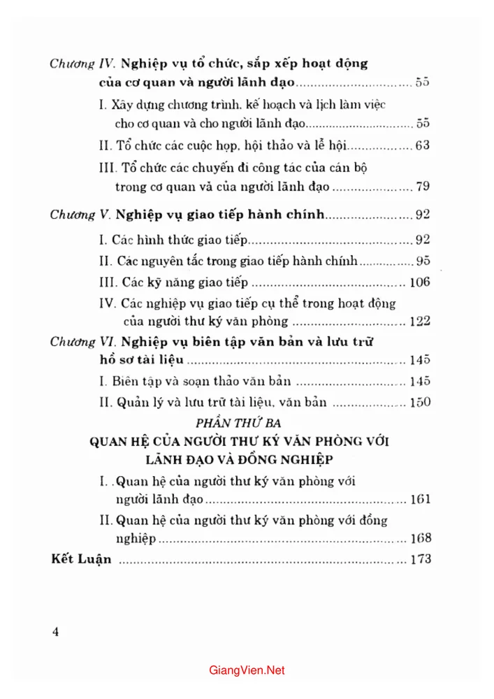 Trang 2 - Ảnh minh họa nội dung sách Nghiệp vụ Thư ký văn phòng