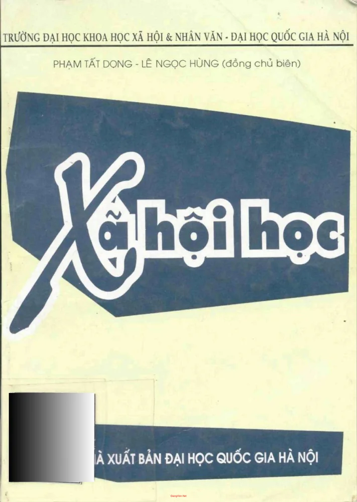 Ảnh bìa của Xã hội học (Phạm Tất Dong, Lê Ngọc Hùng, NXB ĐHQG Hà Nội, 1997)