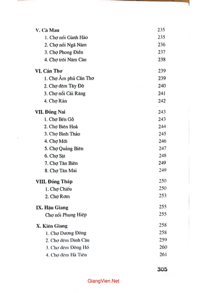 Mục lục chi tiết trang 7 sách Chợ Việt