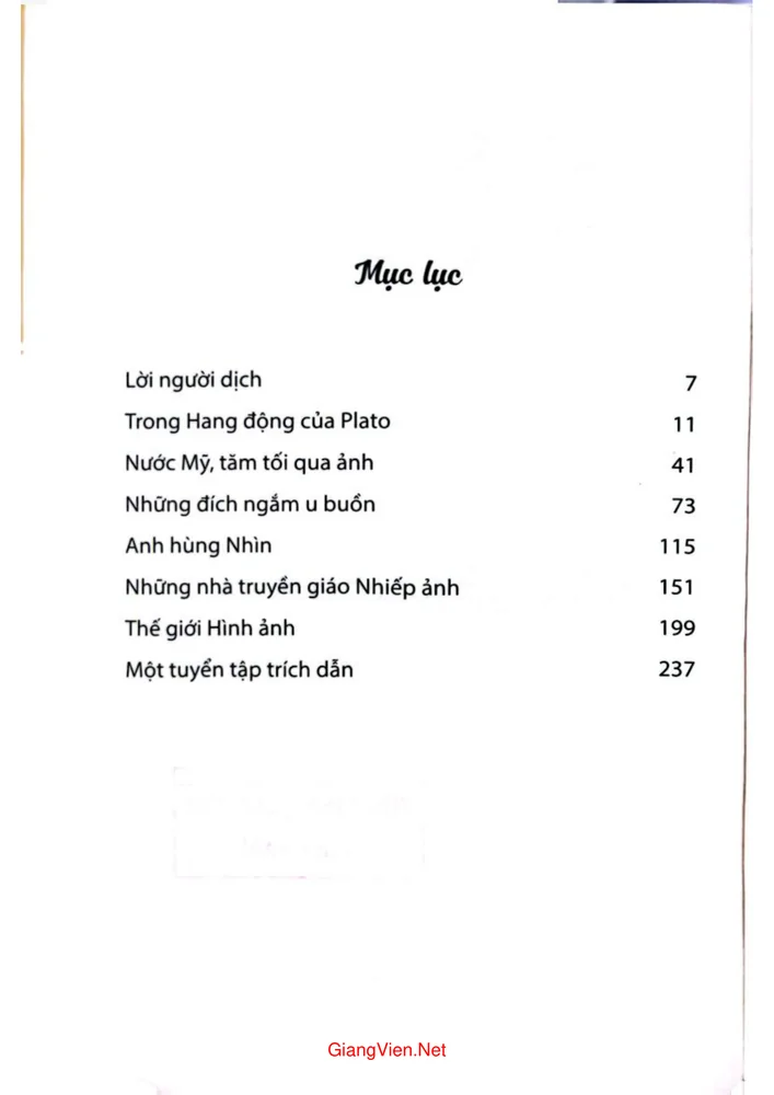 Trang bìa chính thức sách Bàn về nhiếp ảnh