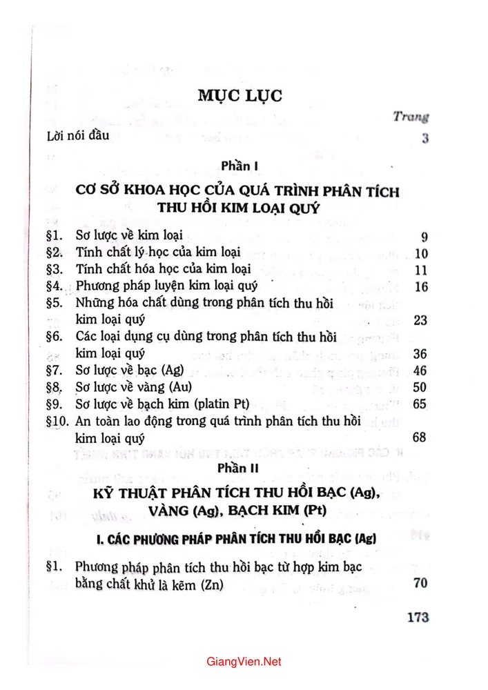 Trang bìa chính thức sách Kỹ thuật phân tích thu hồi kim loại quý tinh khiết (vàng, bạc, bạch kim)