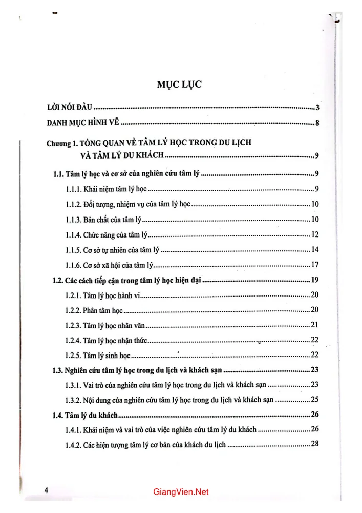 Trang 1 - Ảnh minh họa nội dung sách Giáo trình tâm lý và nghệ thuật giao tiếp trong du lịch