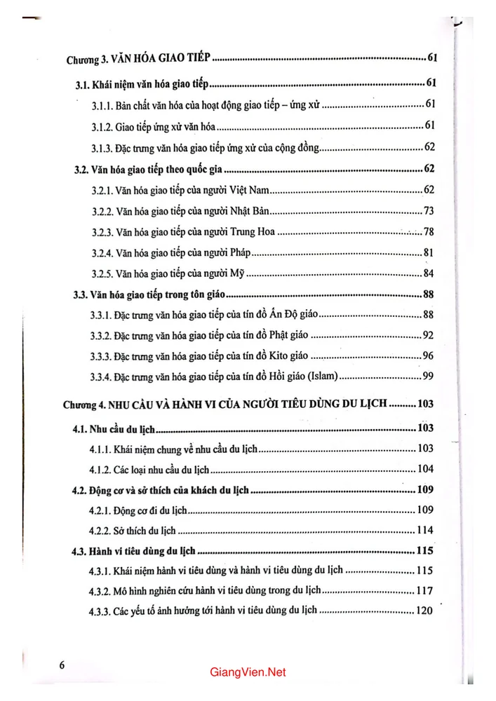 Trang 3 - Ảnh minh họa nội dung sách Giáo trình tâm lý và nghệ thuật giao tiếp trong du lịch