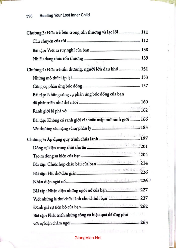 Mục lục chi tiết trang 1 sách Chữa lành đứa trẻ tổn thương bên trong