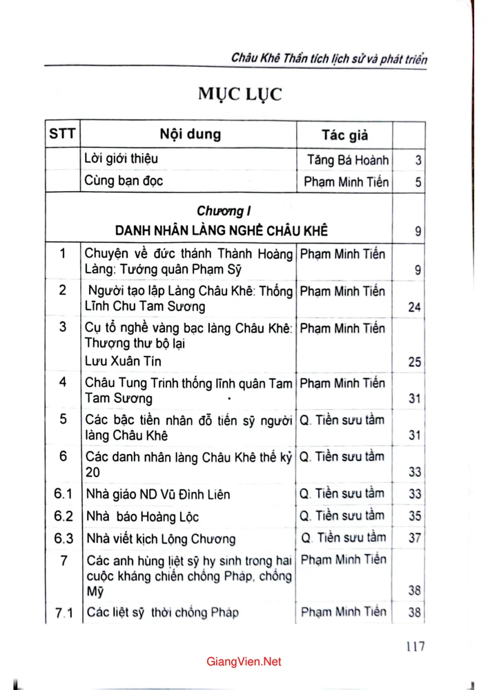 Mục lục chi tiết trang 1 sách Châu Khê Thần Tích - Lịch sử và phát triển