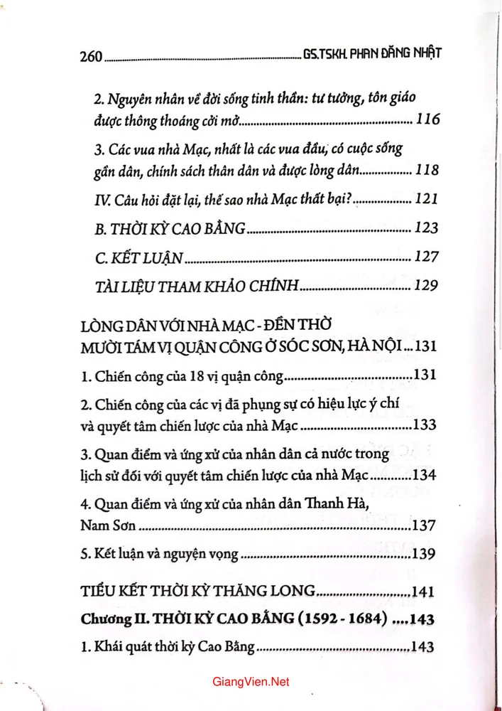 Mục lục chi tiết trang 3 sách Nhà Mạc 3 thời ký lịch sử