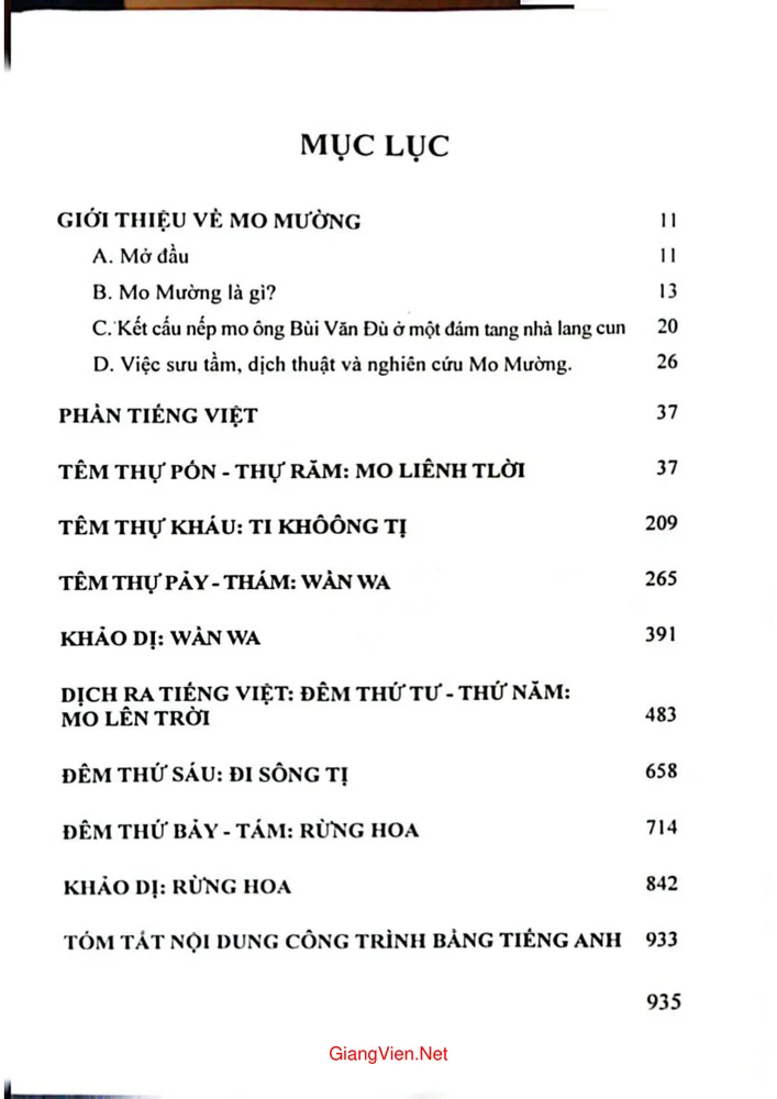 Trang bìa chính thức sách Mo Mường tập 2