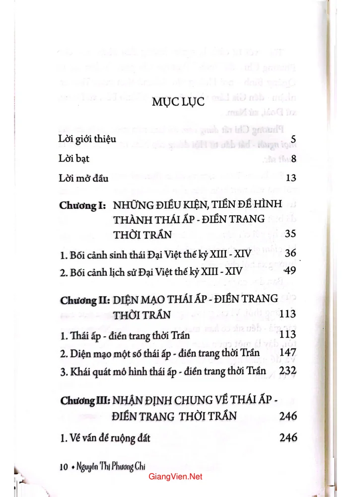 Trang bìa chính thức sách Thái ấp điền trang thời Trần (thế kỷ 13 - 14)