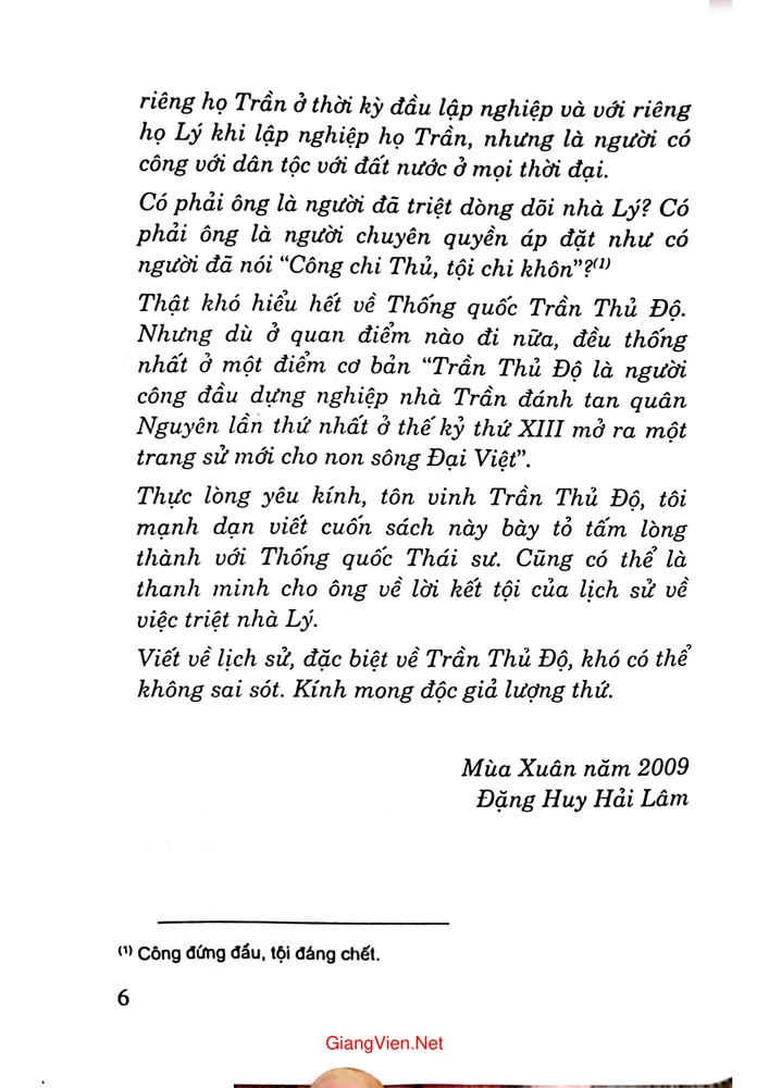 Mục lục chi tiết trang 1 sách Thống quốc Thái sư Trần Thủ Độ