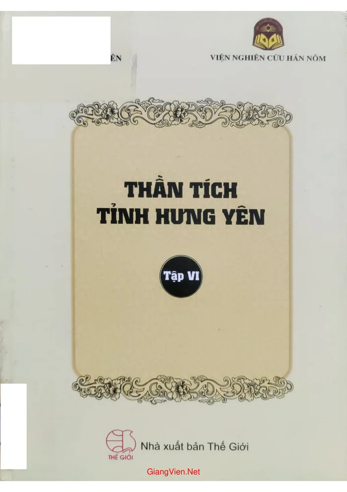 Ảnh bìa của Thần tích tỉnh Hưng Yên tập VI