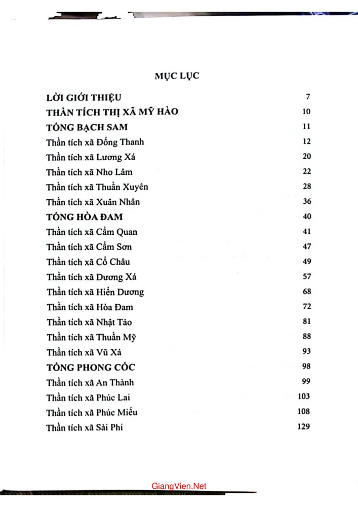 Trang 1 - Ảnh minh họa nội dung sách Thần tích tỉnh Hưng Yên tập VI