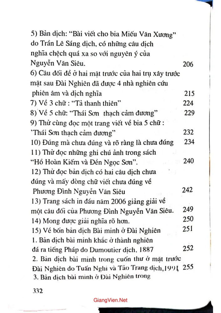 Mục lục chi tiết trang 3 sách Tháp bút đài nghiên đình Trấn Ba