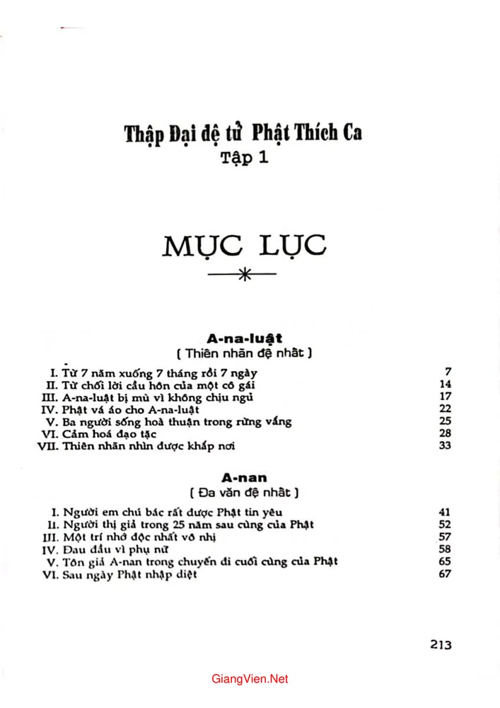 Trang 1 - Ảnh minh họa nội dung sách Thập đại để tử Đức phật