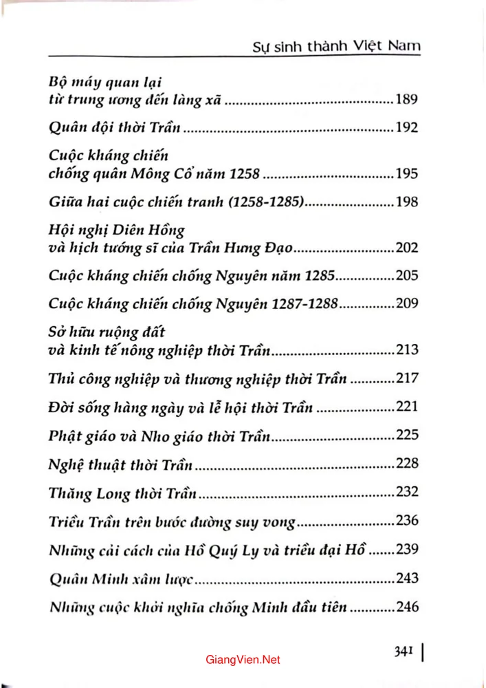 Mục lục chi tiết trang 4 sách Sự sinh thành Việt Nam