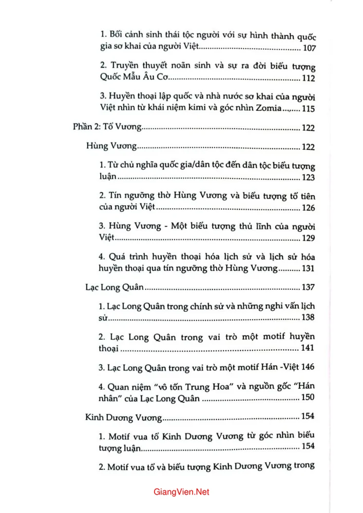 Mục lục chi tiết trang 1 sách Những biểu tượng đặc trưng trong văn hóa truyền thống Việt Nam, tập 4, Các vị tổ