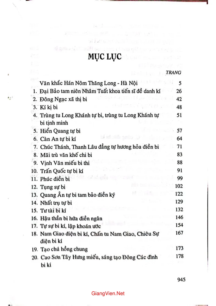 Trang bìa chính thức sách Văn khắc Hán Nôm Thăng Long Hà Nội
