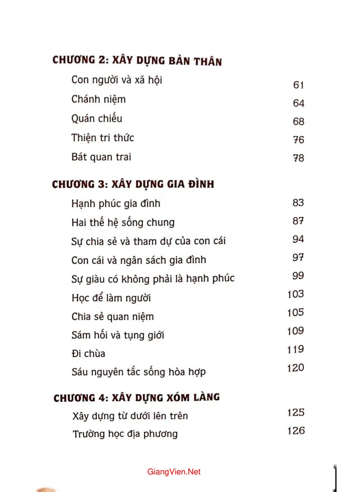 Mục lục chi tiết trang 1 sách Con đường đi đến giải thoát Bát chánh đạo của Đức Phật