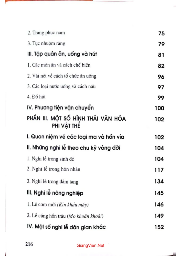 Mục lục chi tiết trang 1 sách Người Lự ở Sìn Hồ Lai Châu