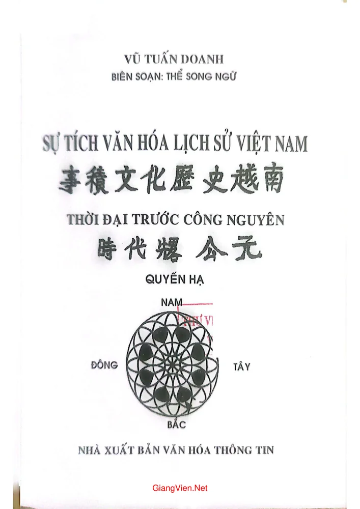 Trang bìa chính thức sách Sự tích văn hóa lịch sử Việt Nam thời đại trước công nguyên (Quyền thượng)