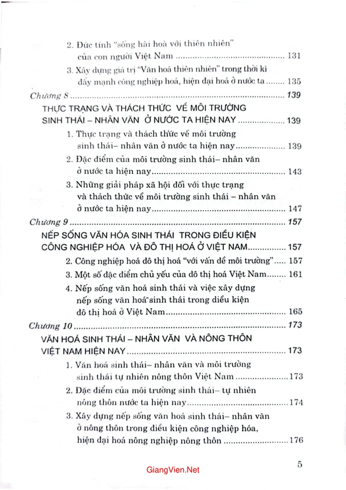 Mục lục chi tiết trang 2 sách Văn hóa sinh thái nhân văn