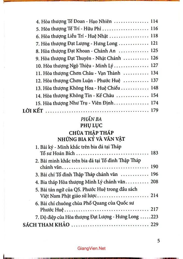 Mục lục chi tiết trang 1 sách Chùa Thập tháp Di Đà và Tổ sư Nguyên Thiều - Siêu Bạch