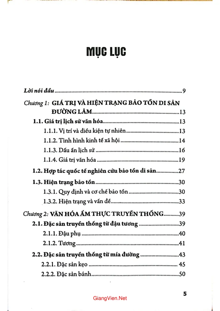 Trang bìa chính thức sách Di sản Đường Lâm ẩm thực và trang phục truyền thống