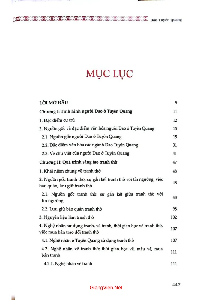 Trang bìa chính thức sách Tranh thờ người Dao