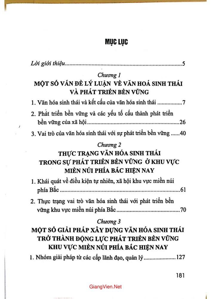Trang bìa chính thức sách Vai trò của văn hóa sinh thái với phát triển bền vững ở khu vực miền núi phía bắc Việt Nam hiện nay