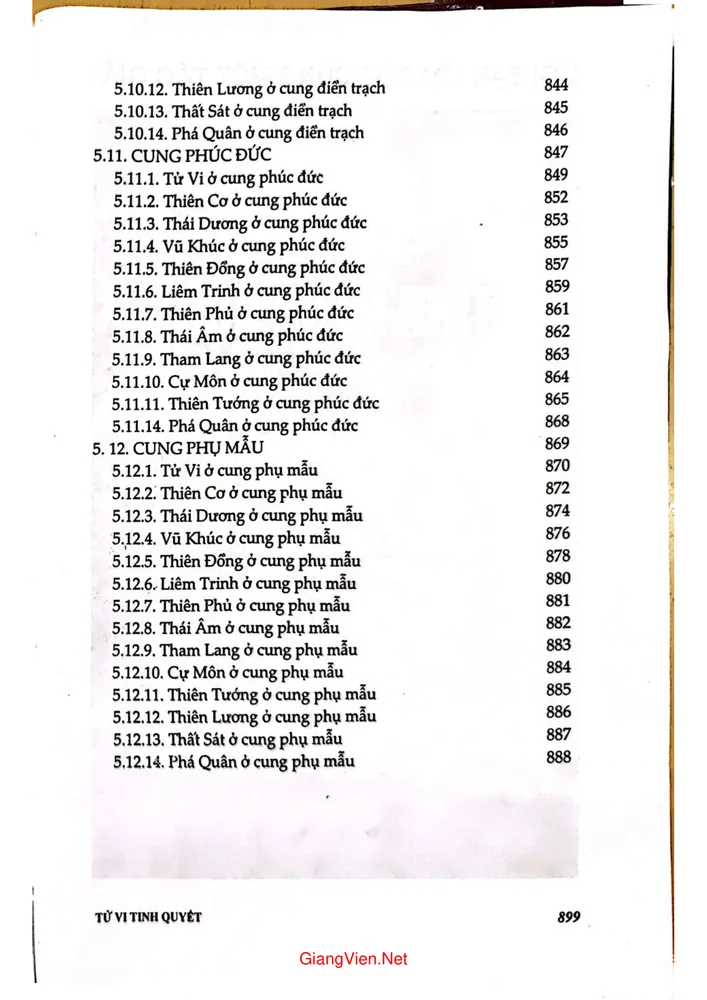 Mục lục chi tiết trang 9 sách Trung châu tử vi đầu số tam hợp phái (tập 2)