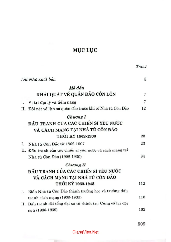 Trang bìa chính thức sách Lịch sử đấu tranh của các chiến sĩ yêu nước và cách mạng nhà tù Côn Đảo từ 1862 đến 1975