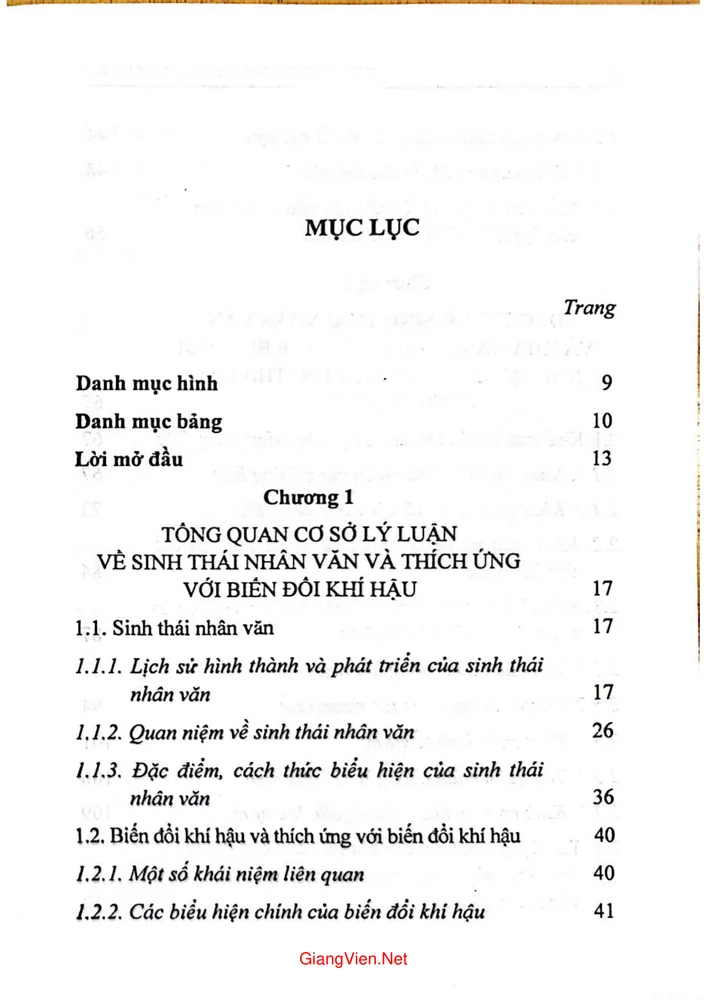 Trang 1 - Ảnh minh họa nội dung sách Đặc trưng sinh thái nhân văn và khả năng thích ứng với biến đổi khí hậu của một số cộng đồng dân tộc thiểu số ở vùng núi đông bắc 