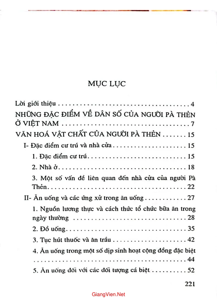 Trang 1 - Ảnh minh họa nội dung sách Văn hóa phong tục người Pà Thẻn