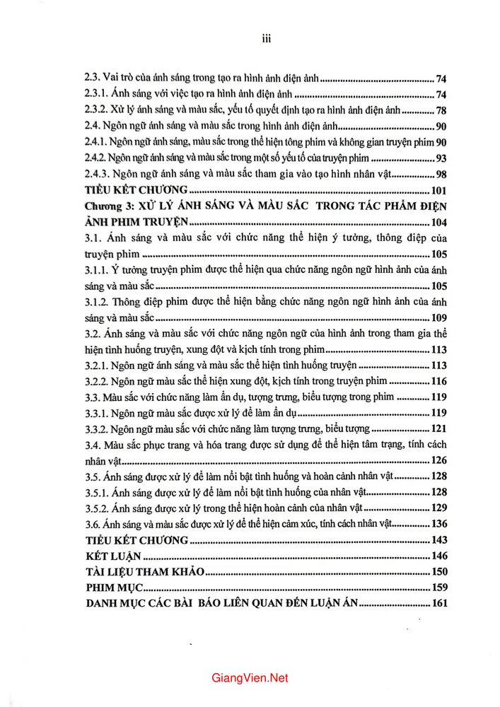 Trang 2 - Ảnh minh họa nội dung sách Ngôn ngữ ánh sáng và màu sắc trong tạo hình điện ảnh phim truyện
