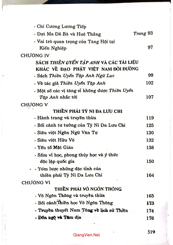 Mục lục chi tiết trang 2 sách Việt Nam Phật giáo sử luận tập 1