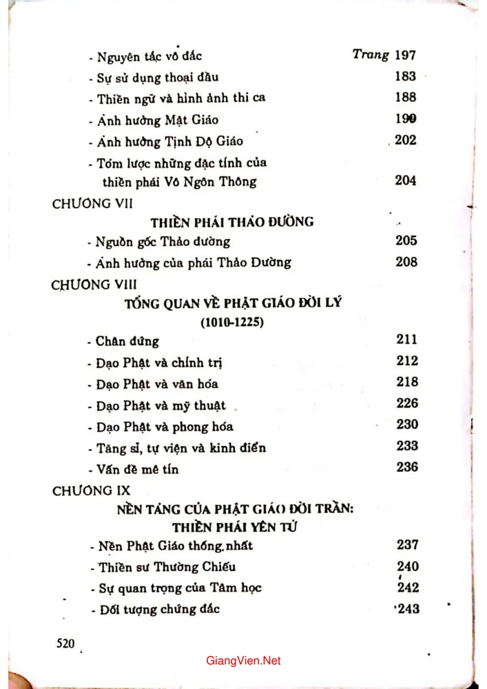 Mục lục chi tiết trang 3 sách Việt Nam Phật giáo sử luận tập 1