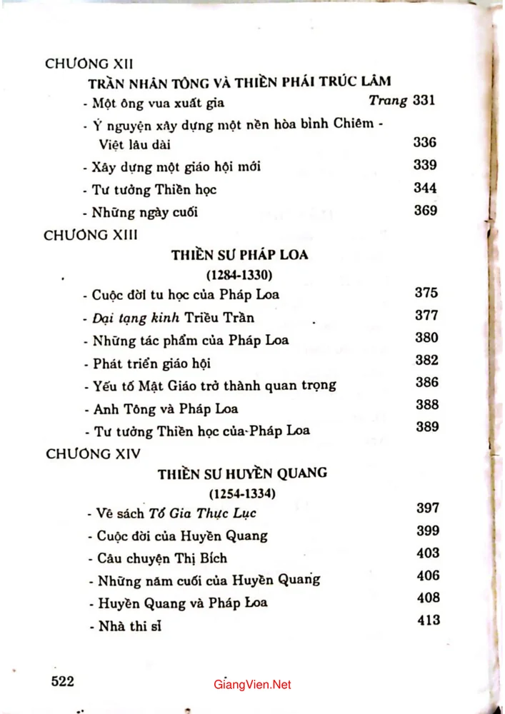 Mục lục chi tiết trang 5 sách Việt Nam Phật giáo sử luận tập 1