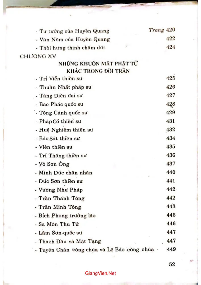Mục lục chi tiết trang 6 sách Việt Nam Phật giáo sử luận tập 1