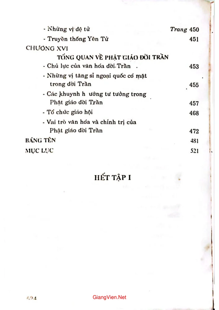 Mục lục chi tiết trang 7 sách Việt Nam Phật giáo sử luận tập 1