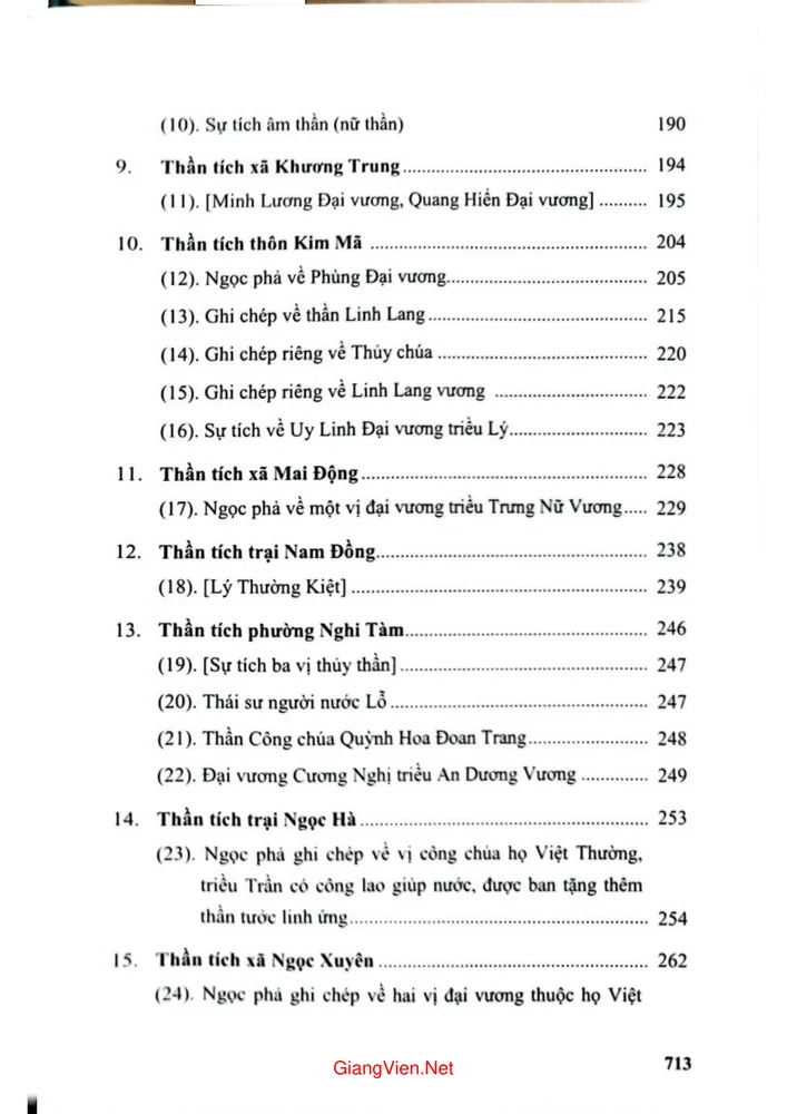 Mục lục chi tiết trang 2 sách Tư liệu văn hiến Thăng Long Hà Nội, thần tích Hà Nội (tái bản)