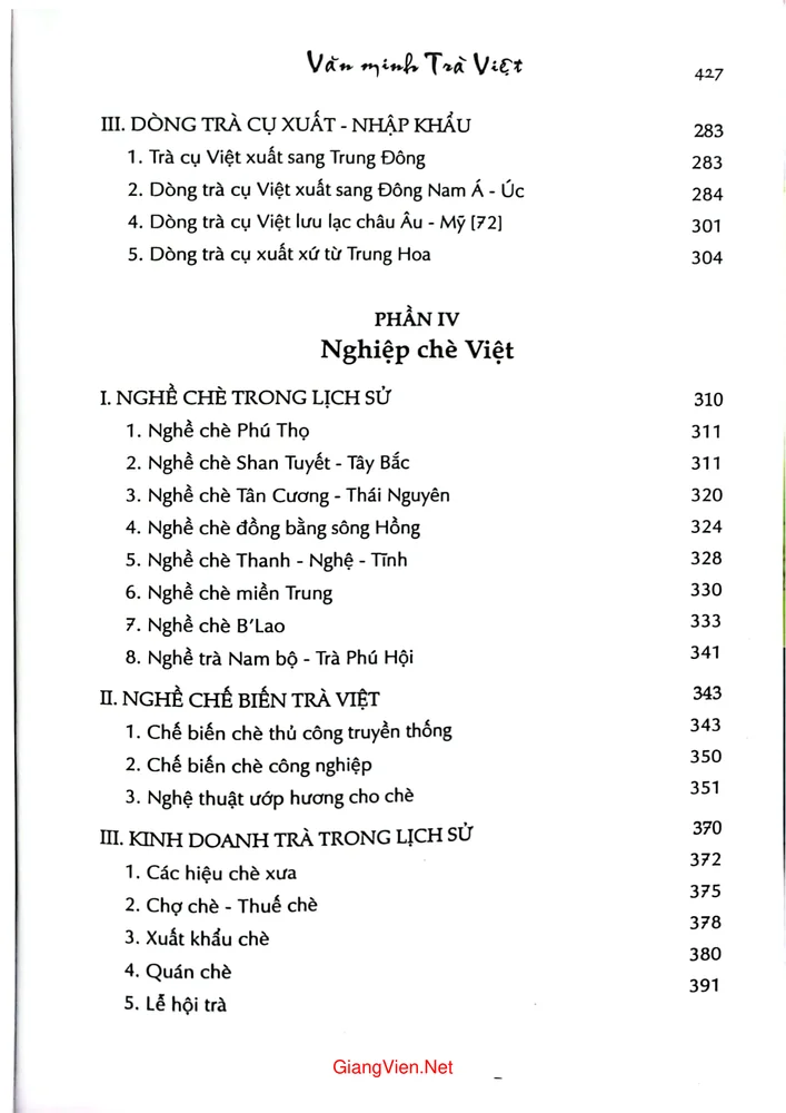 Mục lục chi tiết trang 2 sách Văn minh trà Việt