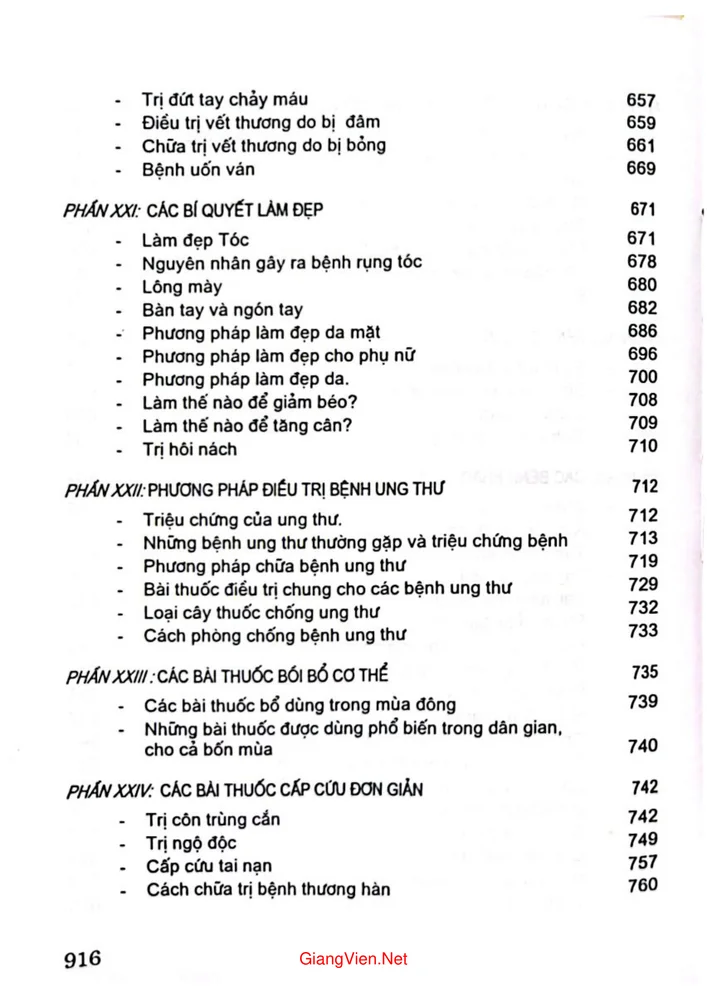 Mục lục chi tiết trang 10 sách Những bài thuốc bí truyền Trung Hoa