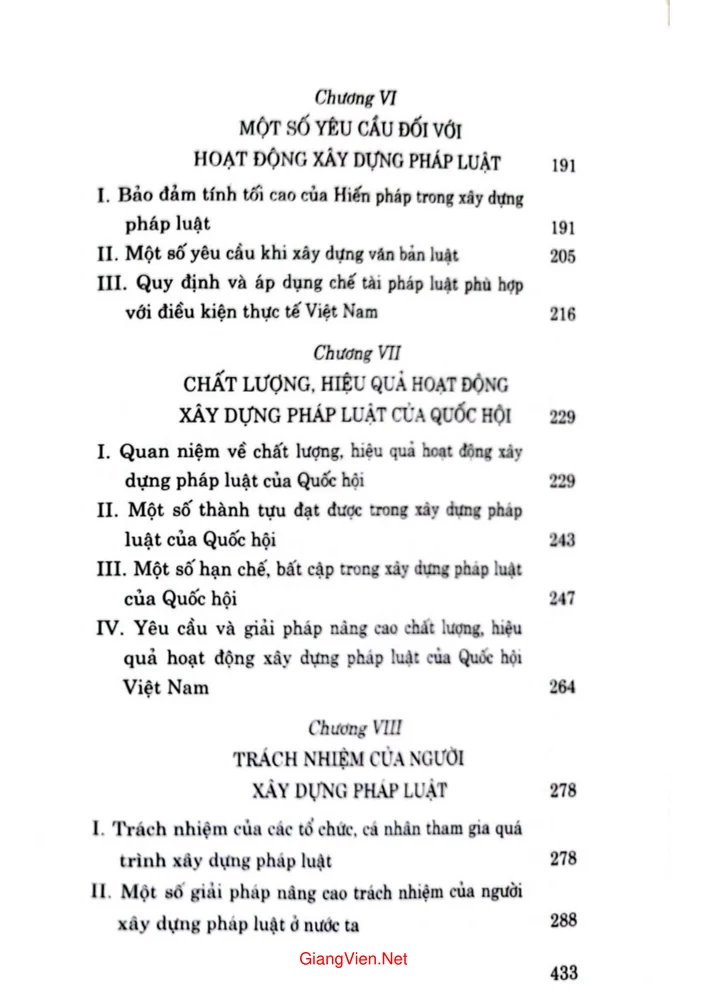 Mục lục chi tiết trang 2 sách Xây dựng và hoàn thiện hệ thống pháp luật Việt Nam trong bối cảnh xây dựng nhà nước pháp quyền xã hội chủ nghĩa