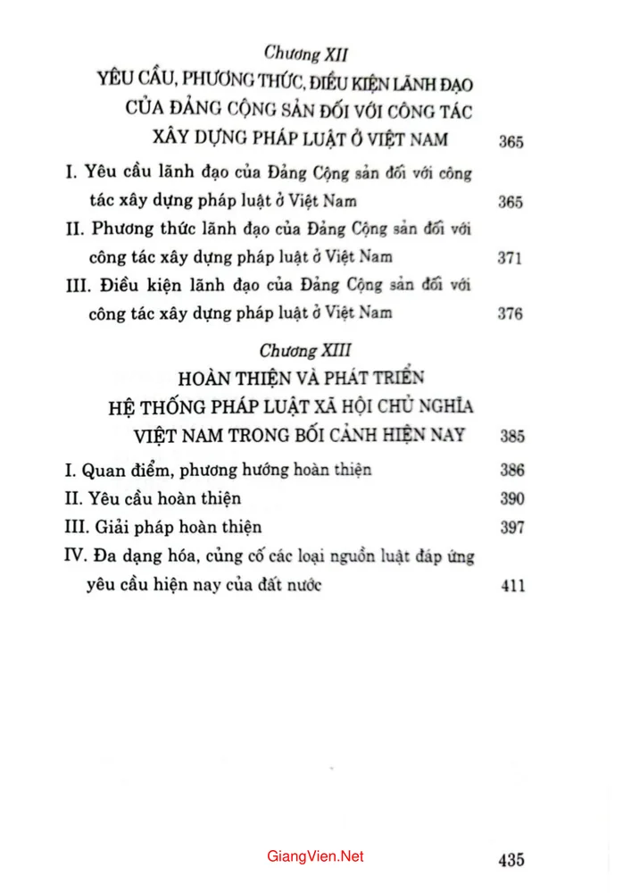 Mục lục chi tiết trang 4 sách Xây dựng và hoàn thiện hệ thống pháp luật Việt Nam trong bối cảnh xây dựng nhà nước pháp quyền xã hội chủ nghĩa
