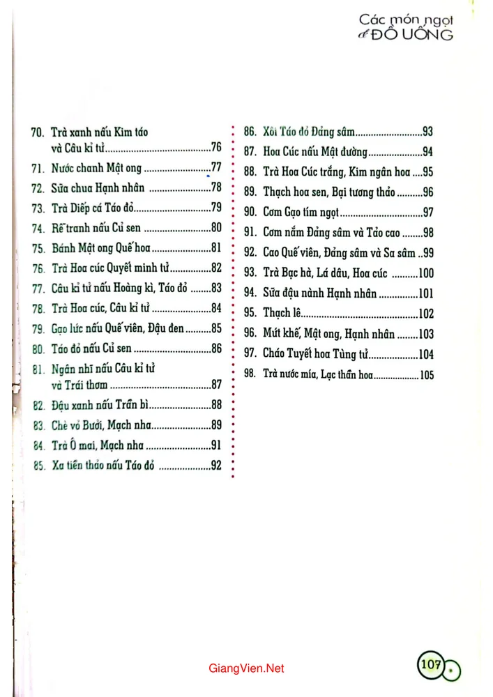Mục lục chi tiết trang 3 sách Dược thiện thực hành
